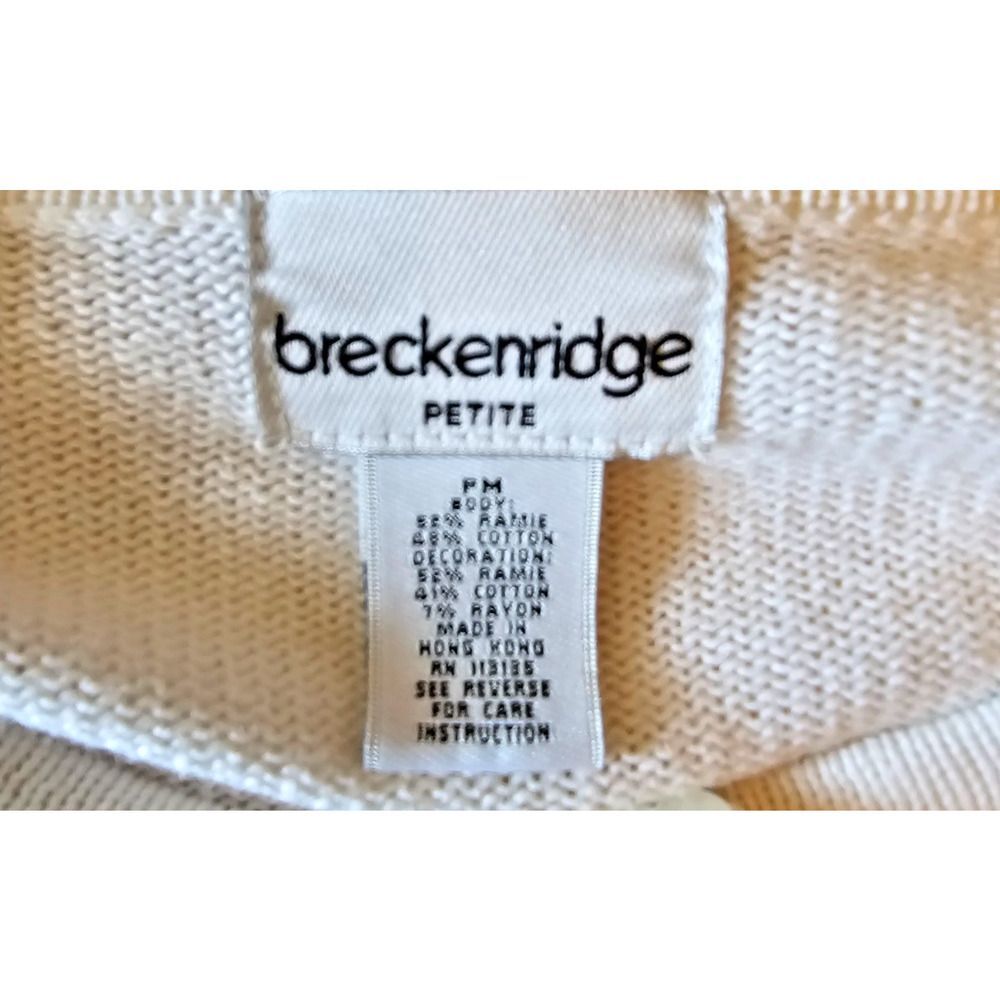Vtg Breckenridge embroidered floral sweater, sz P/med, grandma core, bright - Picture 4 of 6